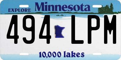 MN license plate 494LPM