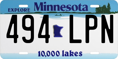 MN license plate 494LPN