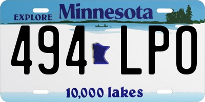 MN license plate 494LPO