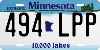 MN license plate 494LPP