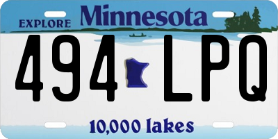 MN license plate 494LPQ