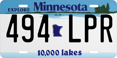 MN license plate 494LPR