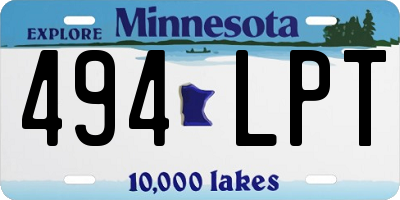 MN license plate 494LPT