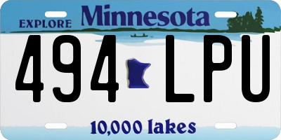 MN license plate 494LPU