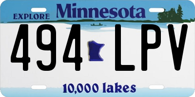 MN license plate 494LPV