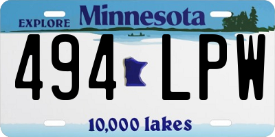 MN license plate 494LPW