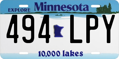 MN license plate 494LPY