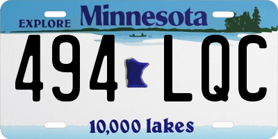 MN license plate 494LQC