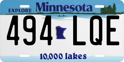 MN license plate 494LQE