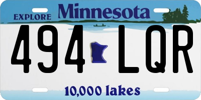 MN license plate 494LQR