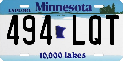 MN license plate 494LQT