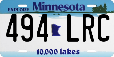 MN license plate 494LRC