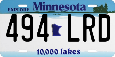 MN license plate 494LRD