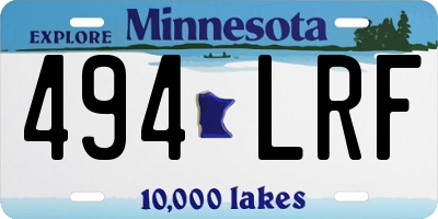 MN license plate 494LRF