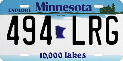 MN license plate 494LRG