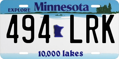 MN license plate 494LRK
