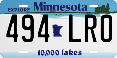 MN license plate 494LRO