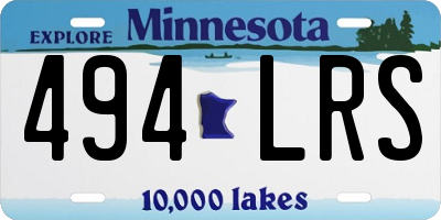 MN license plate 494LRS