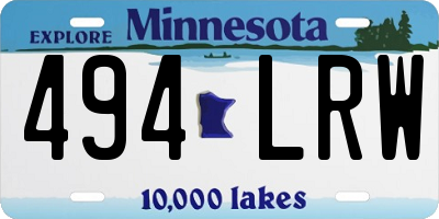 MN license plate 494LRW