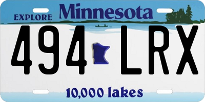 MN license plate 494LRX