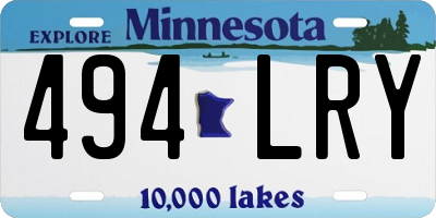 MN license plate 494LRY