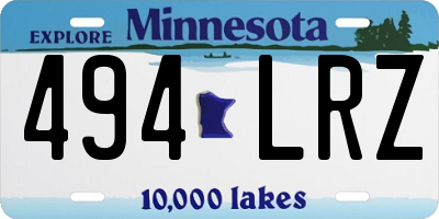MN license plate 494LRZ