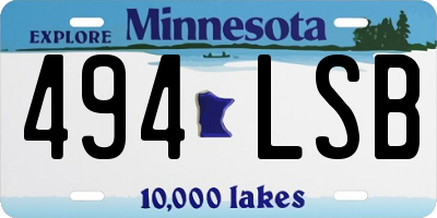 MN license plate 494LSB