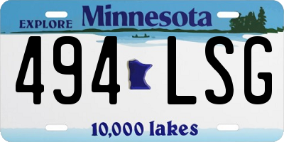 MN license plate 494LSG