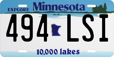 MN license plate 494LSI
