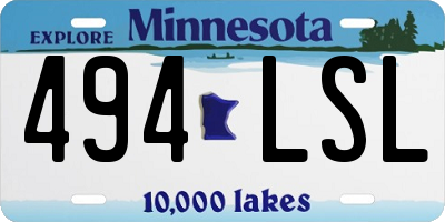 MN license plate 494LSL