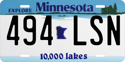 MN license plate 494LSN