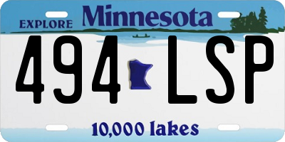MN license plate 494LSP