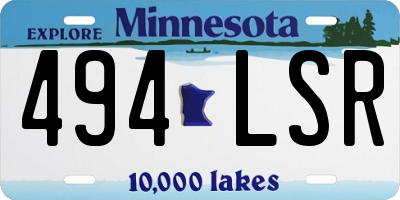 MN license plate 494LSR