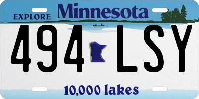MN license plate 494LSY