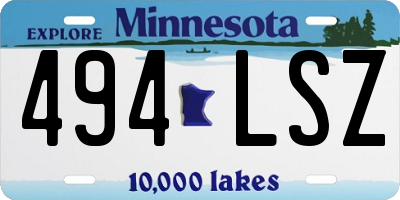 MN license plate 494LSZ