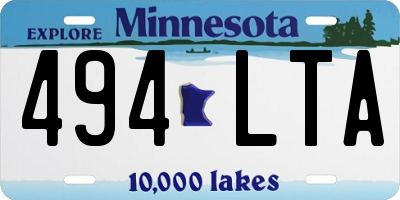 MN license plate 494LTA