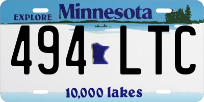 MN license plate 494LTC