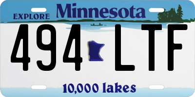 MN license plate 494LTF