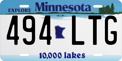 MN license plate 494LTG