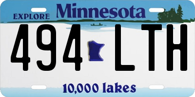 MN license plate 494LTH