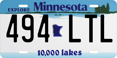 MN license plate 494LTL