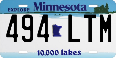 MN license plate 494LTM