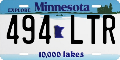 MN license plate 494LTR