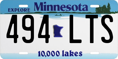 MN license plate 494LTS