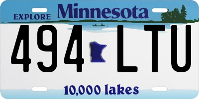MN license plate 494LTU