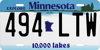 MN license plate 494LTW