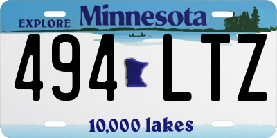 MN license plate 494LTZ