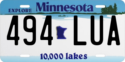 MN license plate 494LUA
