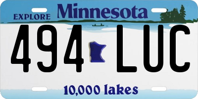 MN license plate 494LUC