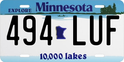 MN license plate 494LUF
